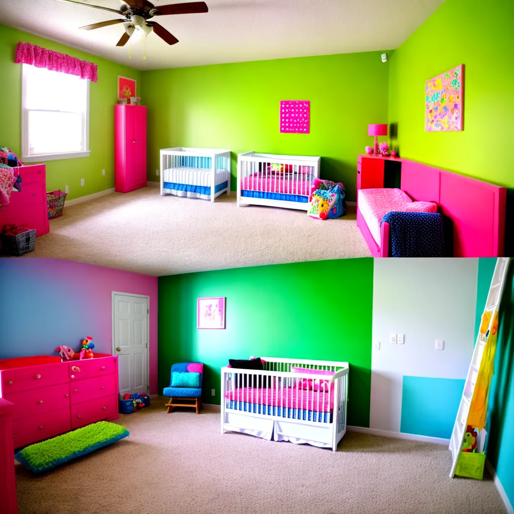 quarto bebe caotico cores desarmonicas