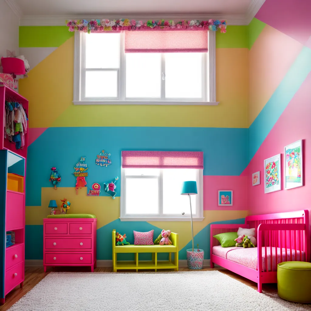 decoracao infantil caotica neon estampas