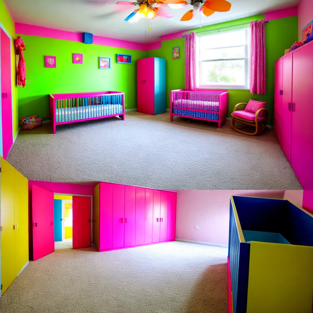 quarto infantil desorganizado colorido