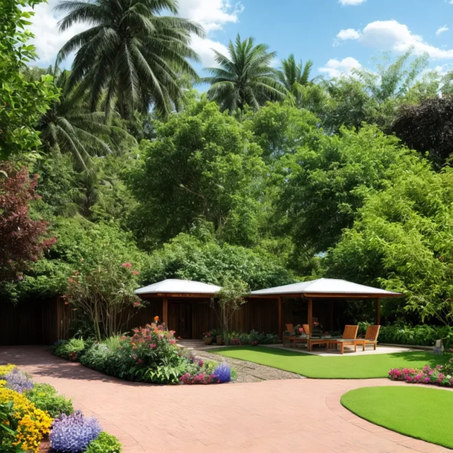 jardim sustentavel flores arvores vegetais
