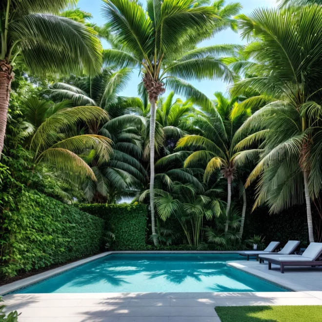 jardim piscina lounge verde