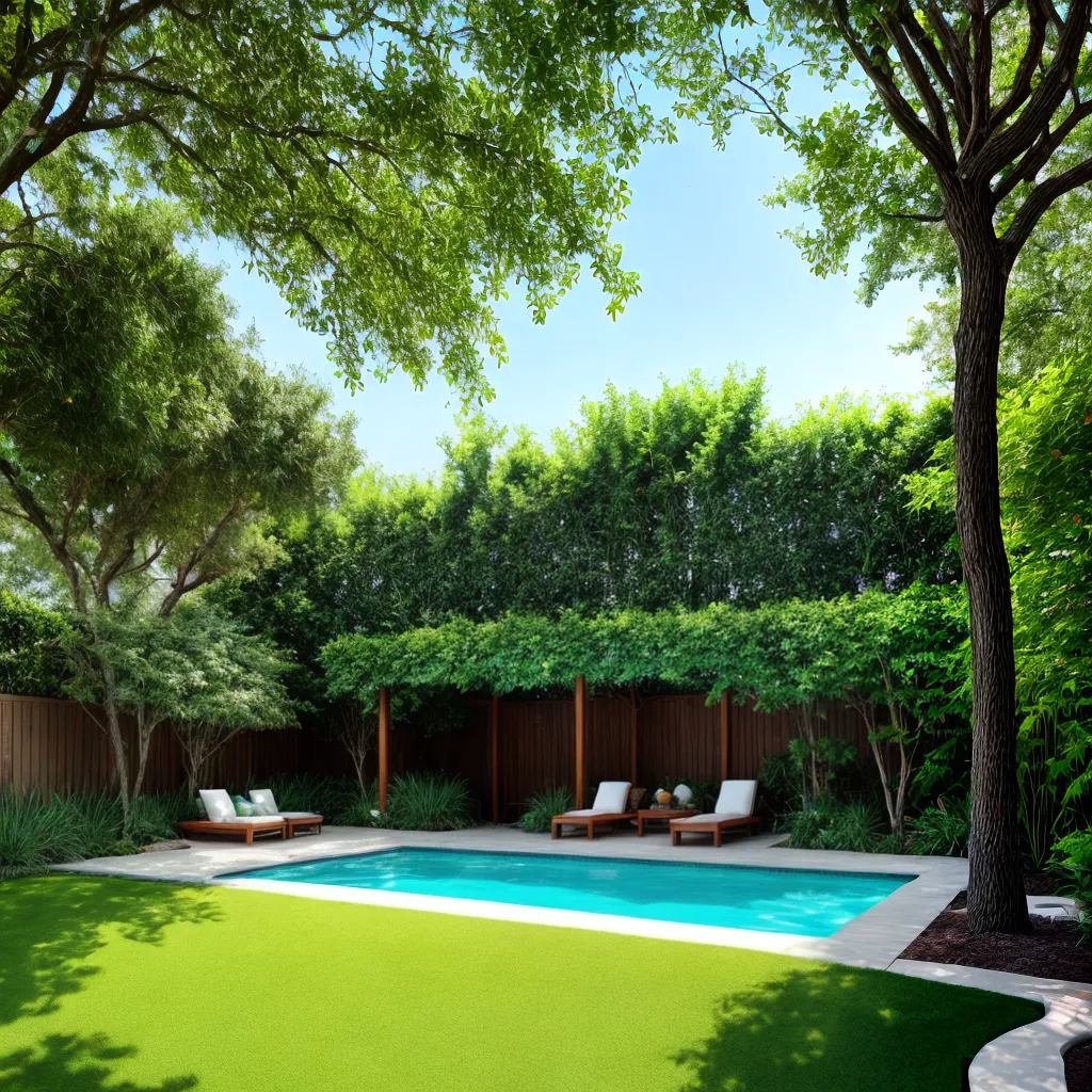 jardim oasis pergola piscina Piscina ao lado de pergolado com área de descanso e jardim