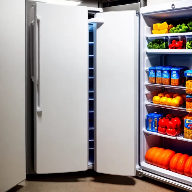 geladeira organizada alimentos luzes led