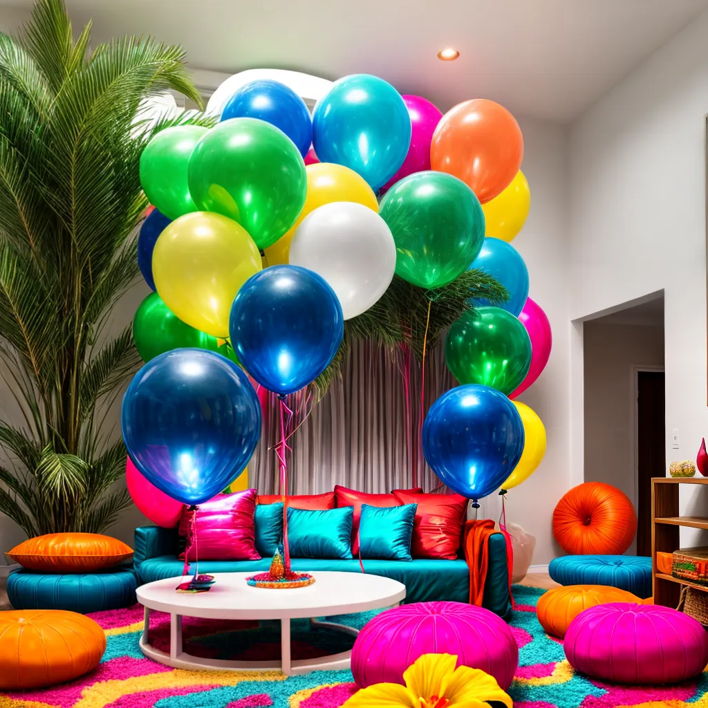 sala festa tropical decoracao amigos