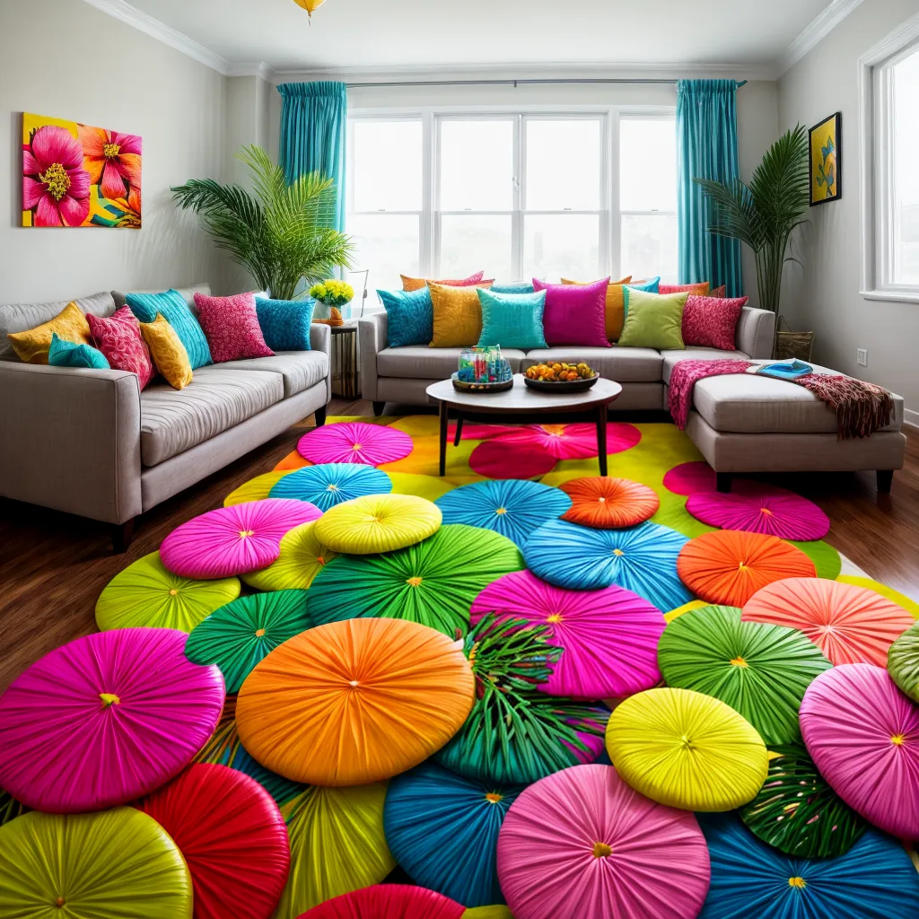 sala tropical decoracao festa cores