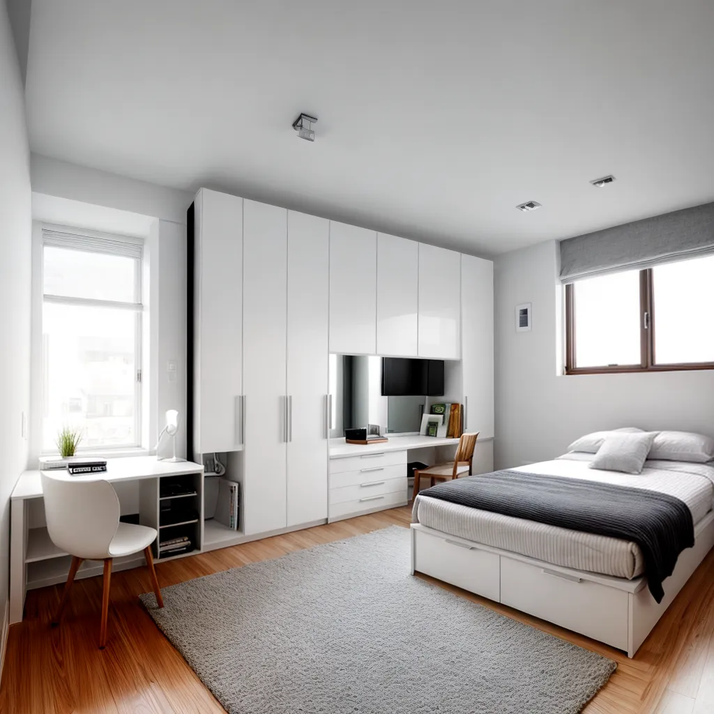 quarto minimalista espelho cama armazenamento quarto minimalista espelho cama armazenamento