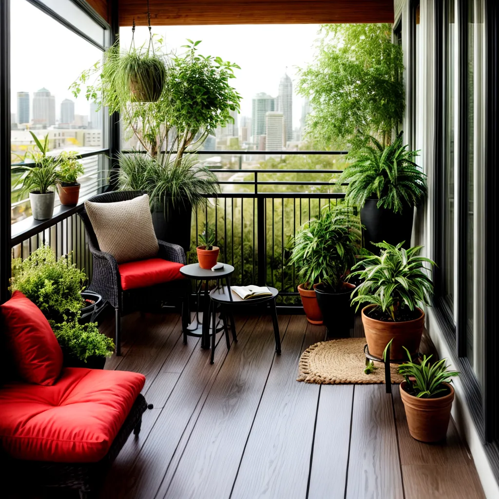 varanda acolhedora lounge plantas luzes
