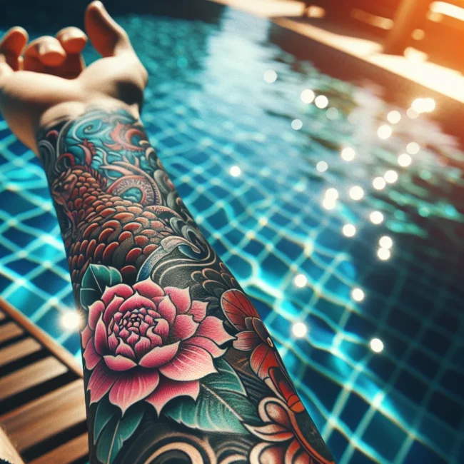imagem tatuagem piscina cuidado detales