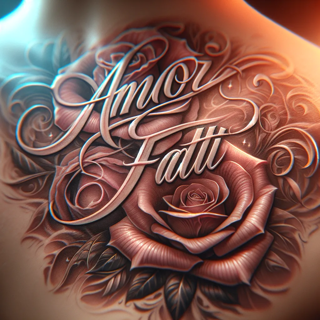 Tatuagem \ Uma imagem de uma tatuagem lindamente elaborada com a frase \
